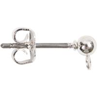 Creativ Company Oorsteker, l: 13 mm, verzilverd, 100 stuk/ 1 doos