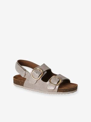 Leren sandalen met gespen goud Leren sandalen met gespen goud