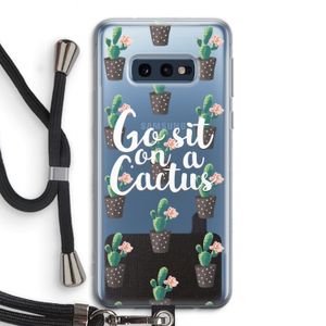 Cactus quote: Samsung Galaxy S10e Transparant Hoesje met koord