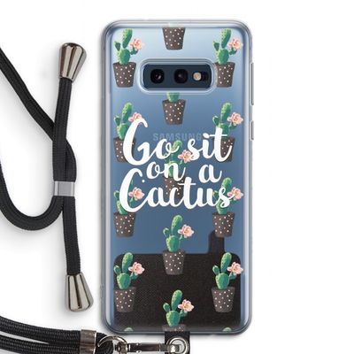 Cactus quote: Samsung Galaxy S10e Transparant Hoesje met koord