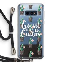 Cactus quote: Samsung Galaxy S10e Transparant Hoesje met koord