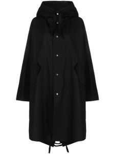 Jil Sander parka en coton à logo imprimé - Noir