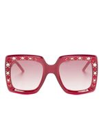 Carolina Herrera lunettes de soleil carrées à ornements - Rose