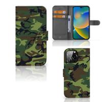 iPhone 14 Pro Max | Telefoon Hoesje | Army Dark | Portemonnee hoesje