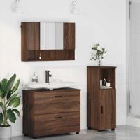 Badkamermeubelset 3 pcs bruin eikenkleur 76,5 x 35 x 64 cm