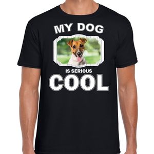 Jack Russel honden t-shirt my dog is serious cool zwart voor heren