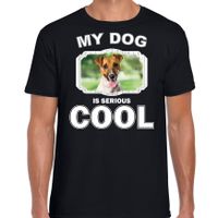 Jack Russel honden t-shirt my dog is serious cool zwart voor heren