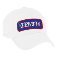 Verkleed feest pet - wit - Engeland - landen thema - zonneklep pet - volwassenen