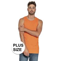 Plus size oranje heren tanktop/singlet basic hemden 3XL (46/58)  - - thumbnail