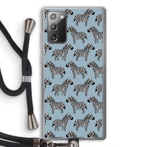 Zebra: Samsung Galaxy Note 20 / Note 20 5G Transparant Hoesje met koord