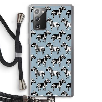Zebra: Samsung Galaxy Note 20 / Note 20 5G Transparant Hoesje met koord