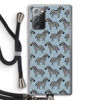 Zebra: Samsung Galaxy Note 20 / Note 20 5G Transparant Hoesje met koord