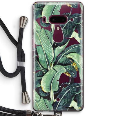 Bananenbladeren: HTC U12+ Transparant Hoesje met koord