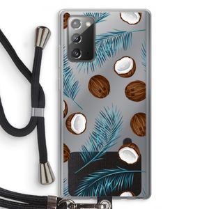 Kokosnoot roze: Samsung Galaxy Note 20 / Note 20 5G Transparant Hoesje met koord