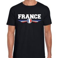 Frankrijk / France landen shirt met Franse vlag zwart voor heren 2XL  -