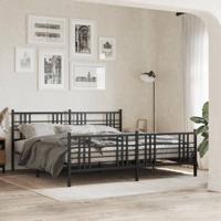 Bedframe met hoofd- en voeteneinde metaal zwart 193x203 cm