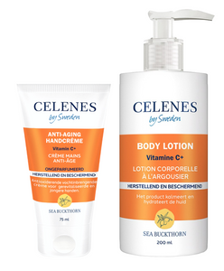 Celenes by Sweden Sea Buckthorn Huidverzorgingsset - Handcrème en Bodylotion -