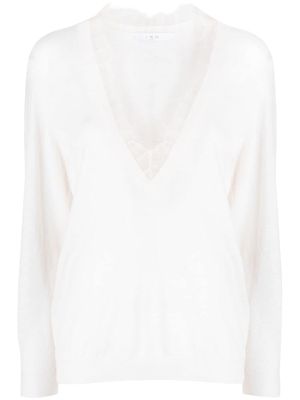 IRO pull Haby à détails en dentelle - Blanc