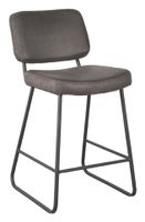 LABEL51 Barkruk 'Noah' Micro Suede, kleur Antraciet (zithoogte 65cm)