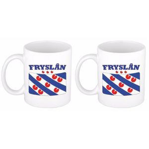 Set van 2x stuks mokken / bekers Friese vlag 300 ml