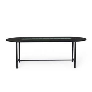 Warm Nordic Be My Guest tafel 220 zwart eiken met groen detail