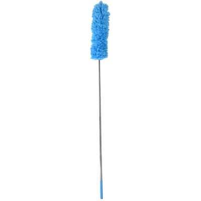 Stof/spinnenwebben huis/slaapkamer plumeau telescopisch blauw 59-125 cm
