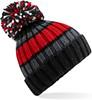 Beechfield CB392 Hygge Striped Beanie - Black Cherry - One Size