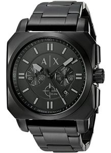 Horlogeband Armani Exchange AX1651 Staal Zwart 26mm