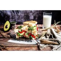 Coltello da pane - FORGIATO - KATAI - Acciaio VG10 - Manico in radica - L 20,5 cm