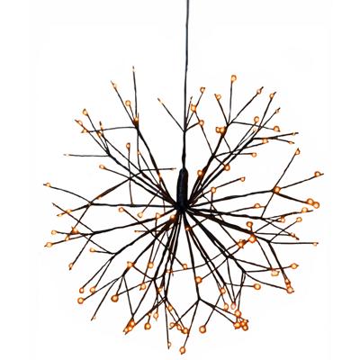 Kerstverlichting - hangdecoratie - lichtbol - warm wit - zwart - 30 cm