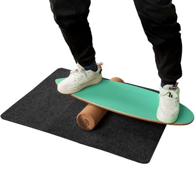 Balance Board van Hout Balance Trainer Trickboard voor Thuis Incl. Kurkrol Balansboard Uit 8 Hoogwaardige Houtlagen Geperst Groen