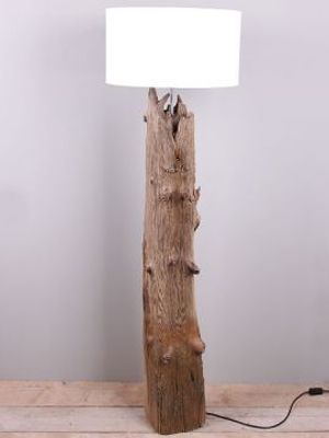 Schemerlamp op zeekering paal +/- 140 cm. incl. lampenkap