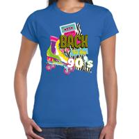 Verkleed T-shirt voor dames - back to the 90s - blauw - jaren 90 - foute party - carnaval - thumbnail