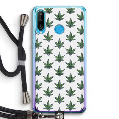 Weed: Huawei P30 Lite Transparant Hoesje met koord