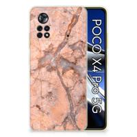 Xiaomi Poco X4 Pro 5G | TPU | Siliconen hoesje | Marmer Oranje