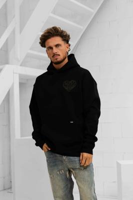 Croyez Stitched Heart Hoodie Heren Zwart - Maat XS - Kleur: Zwart | Soccerfanshop