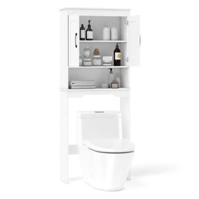 Toiletkast Wasmachinekast 168 x 63 x 24 cm Vrijstaande Badkamerkast Met Verstelbare Planken En Dubbele Deuren