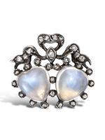 Pragnell Vintage broche Belle Epoque Moonstone en or blanc 18ct et platine - Argent - thumbnail