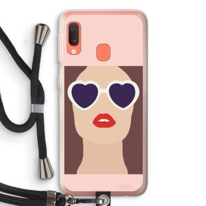 Red lips: Samsung Galaxy A20e Transparant Hoesje met koord