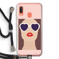 Red lips: Samsung Galaxy A20e Transparant Hoesje met koord