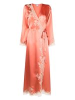 Carine Gilson lace-detail silk robe - Rose