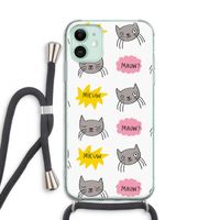 Meow: iPhone 11 Transparant Hoesje met koord