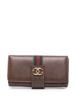 Gucci Pre-Owned portefeuille à détail Sylvie Web (années 1970) - Marron