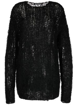 Junya Watanabe pull en maille ajourée - Noir
