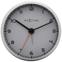 NeXtime NE-5194WI Wekker 9 X 9 X 7.5 Cm, Metaal, Wit, &apos;Company Alarm&apos;