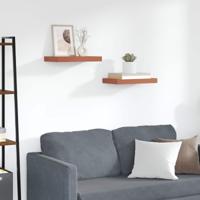 Wandplank met opslag 2 pcs Rood 40 x 23,5 x 4 cm Bewerkt hout