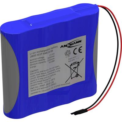 Ansmann 4S1P Akkupack 4x 18650 Kabel Li-Ion 14.5V 3500mAh Accupack Aantal cellen: 4 Li-ion 14.5 V 3500 mAh