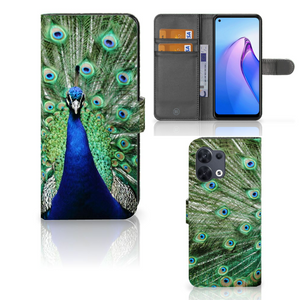 OPPO Reno8 Telefoonhoesje met Pasjes Pauw