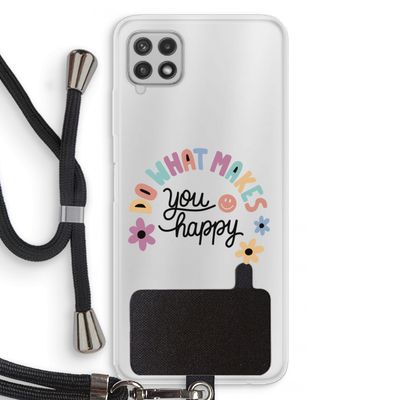 Happy days: Samsung Galaxy A22 4G Transparant Hoesje met koord