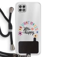 Happy days: Samsung Galaxy A22 4G Transparant Hoesje met koord